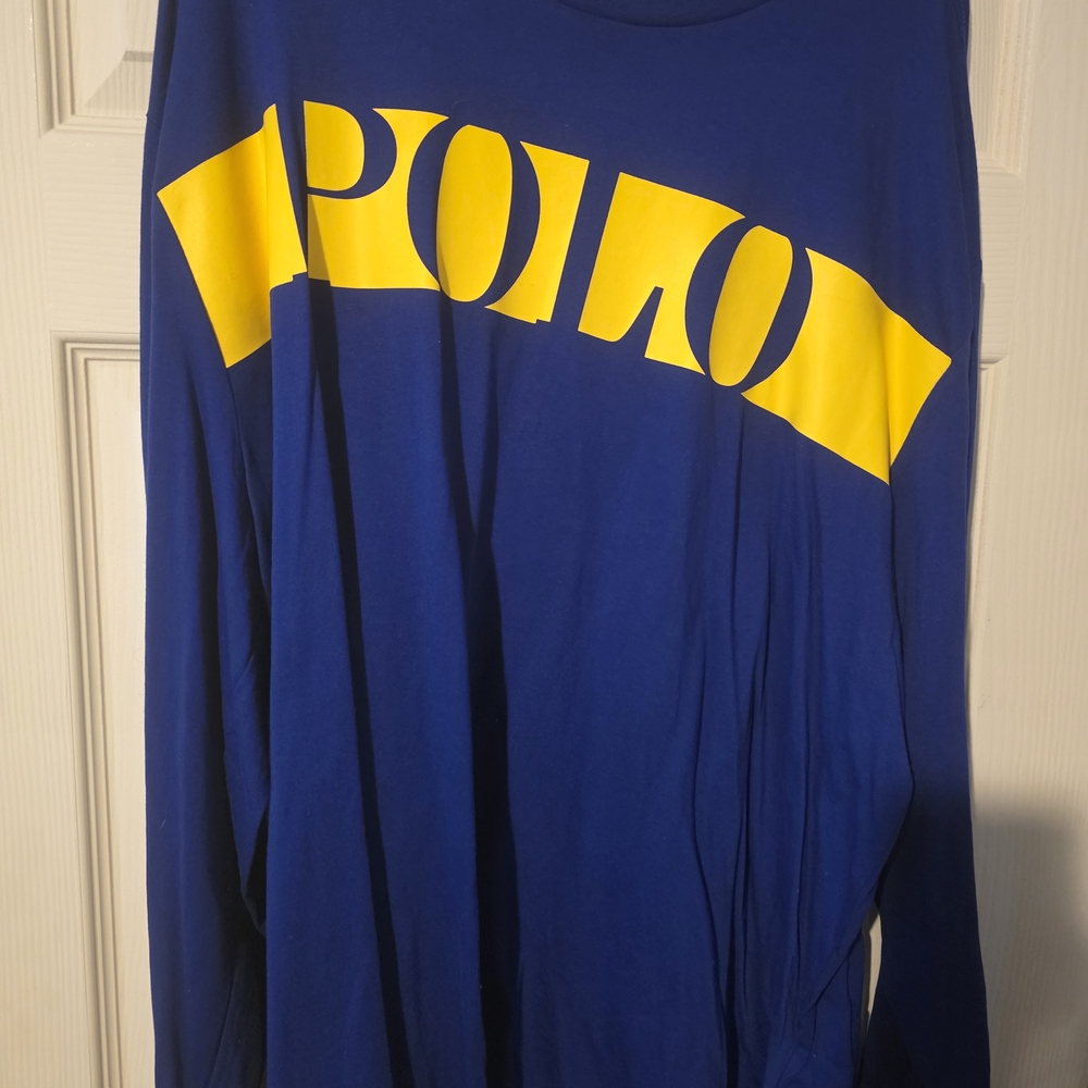 Polo by Ralph Lauren Blue and Yellow Long Sleeve Tee